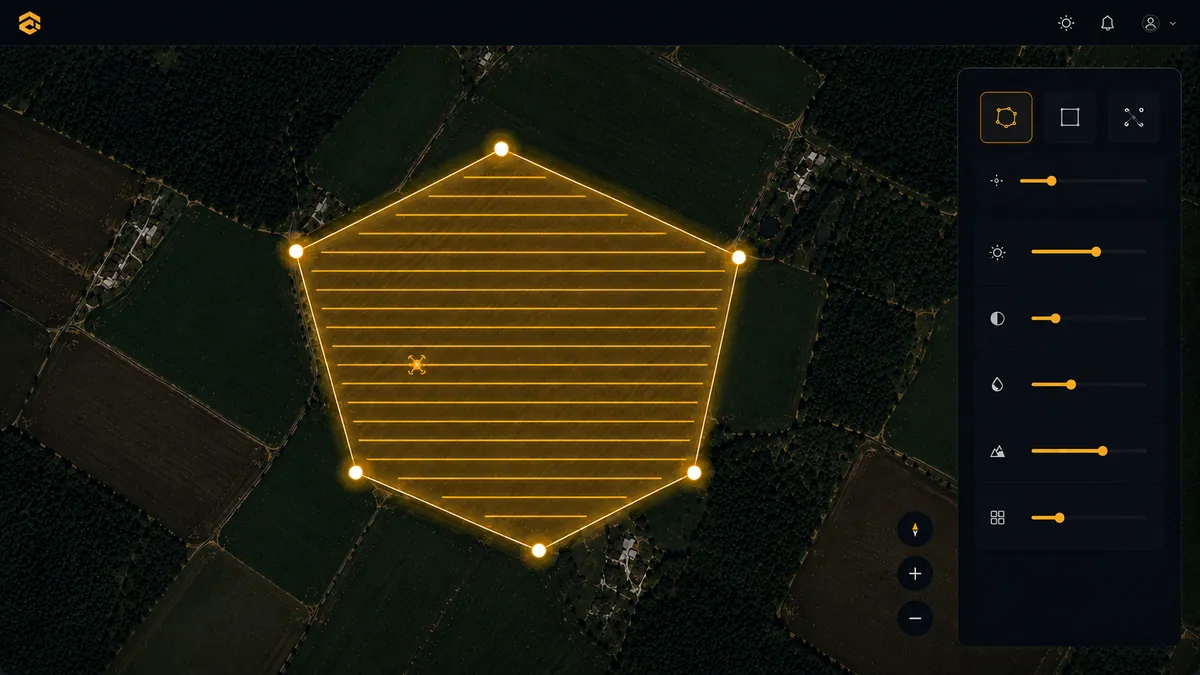 FlyPath controls for configuring a DJI WPML mapping mission before KMZ export